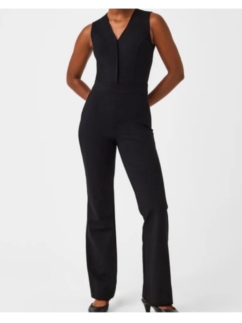 SPANX The Perfect Black V-Neck Jumpsuit, size medium